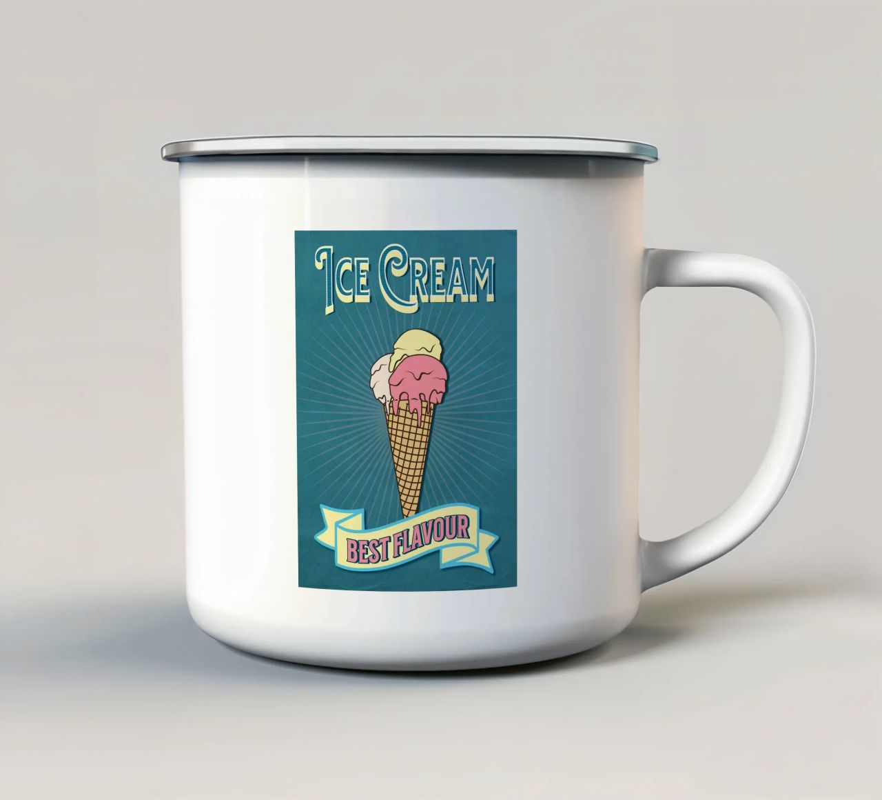 Retro Ice Cream Cone Poster | Best Flavour tazza in smalto da Une Affaire de Filles