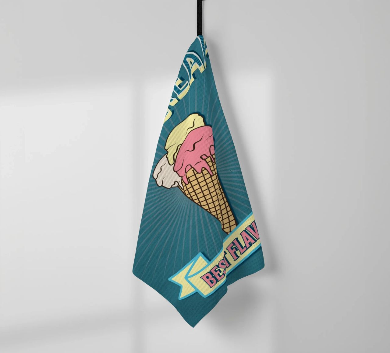 Retro Ice Cream Cone Poster | Best Flavour torchon de Une Affaire de Filles