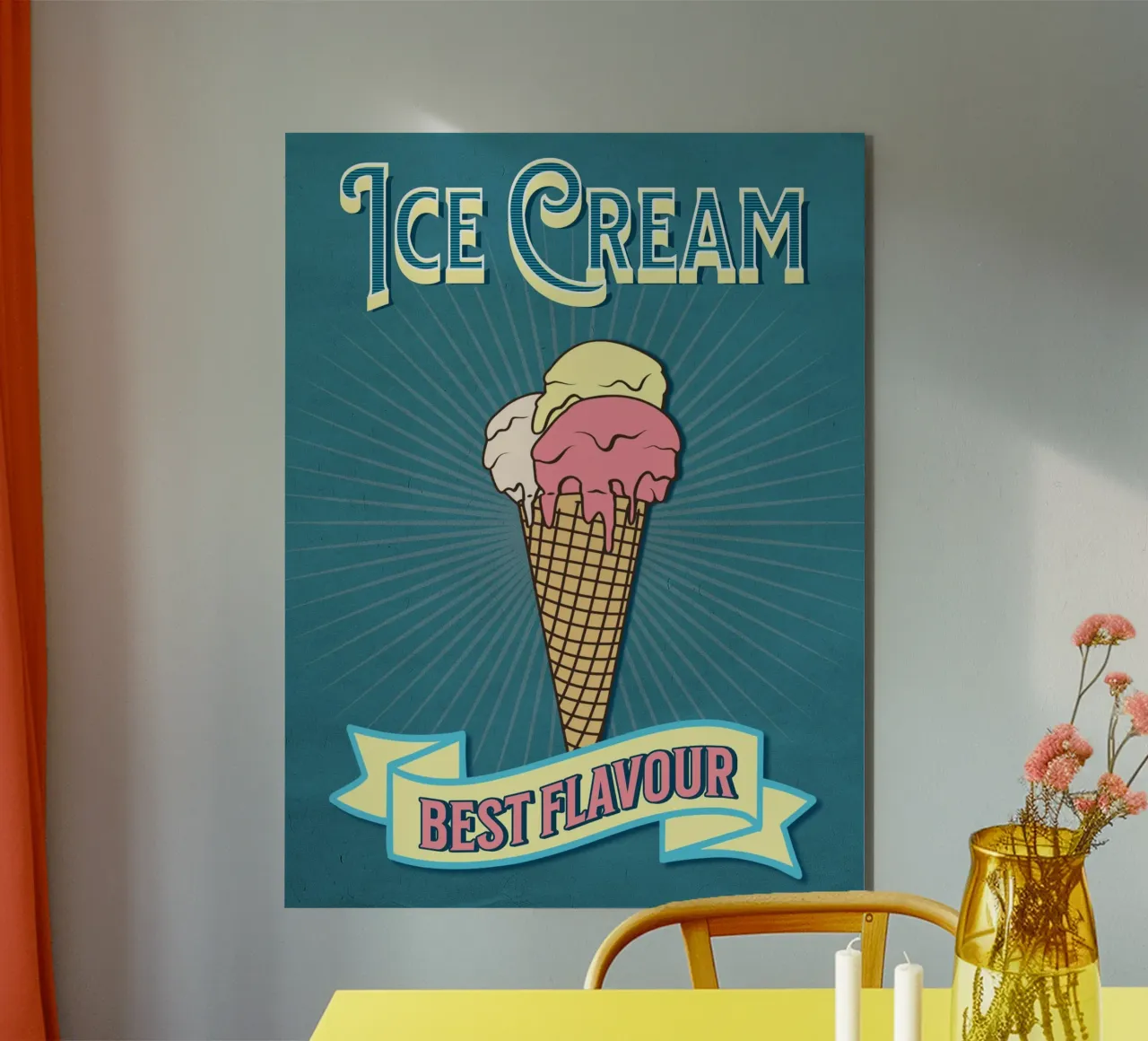 Retro Ice Cream Cone Poster | Best Flavour Forex-Platte von Une Affaire de Filles