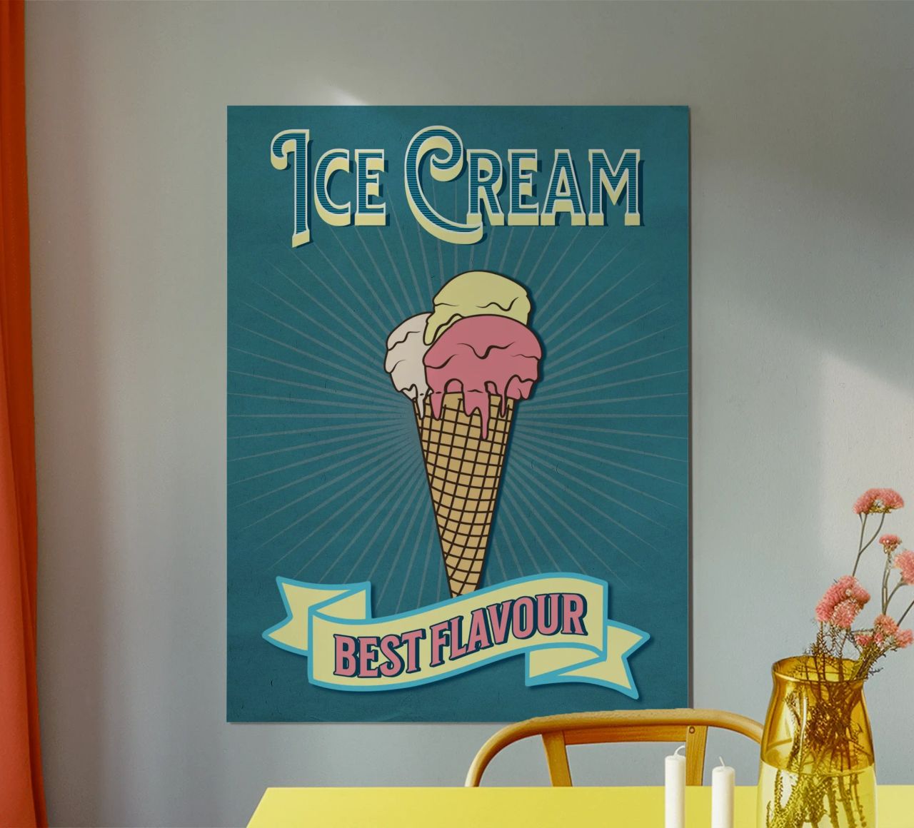 Retro Ice Cream Cone Poster | Best Flavour poster de Une Affaire de Filles