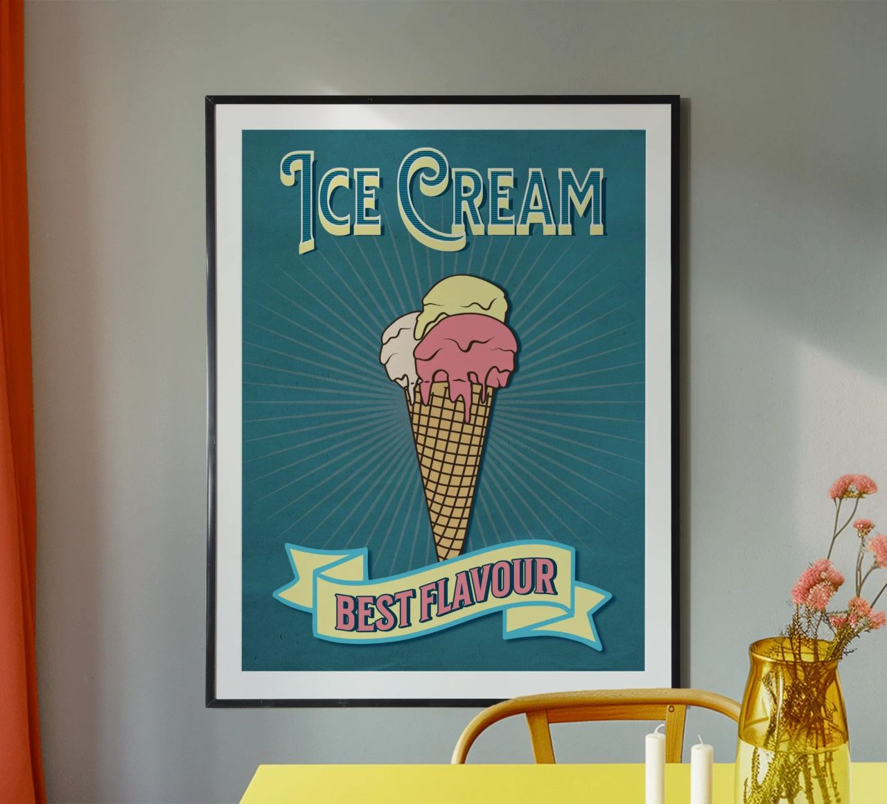 Retro Ice Cream Cone Poster | Best Flavour poster de Une Affaire de Filles
