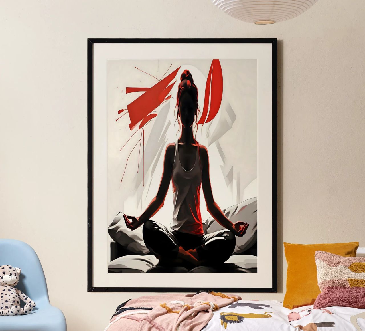 Minimalist Abstract Yoga Silhouette Art Meditative Woman poster by Cold Wild