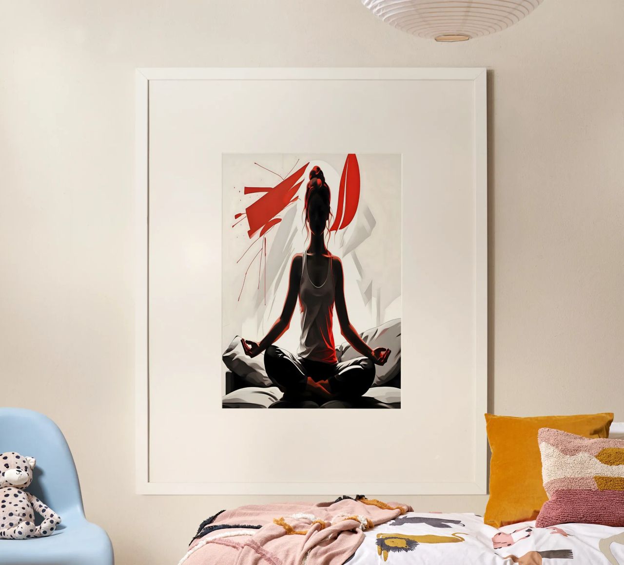 Minimalist Abstract Yoga Silhouette Art Meditative Woman poster by Cold Wild