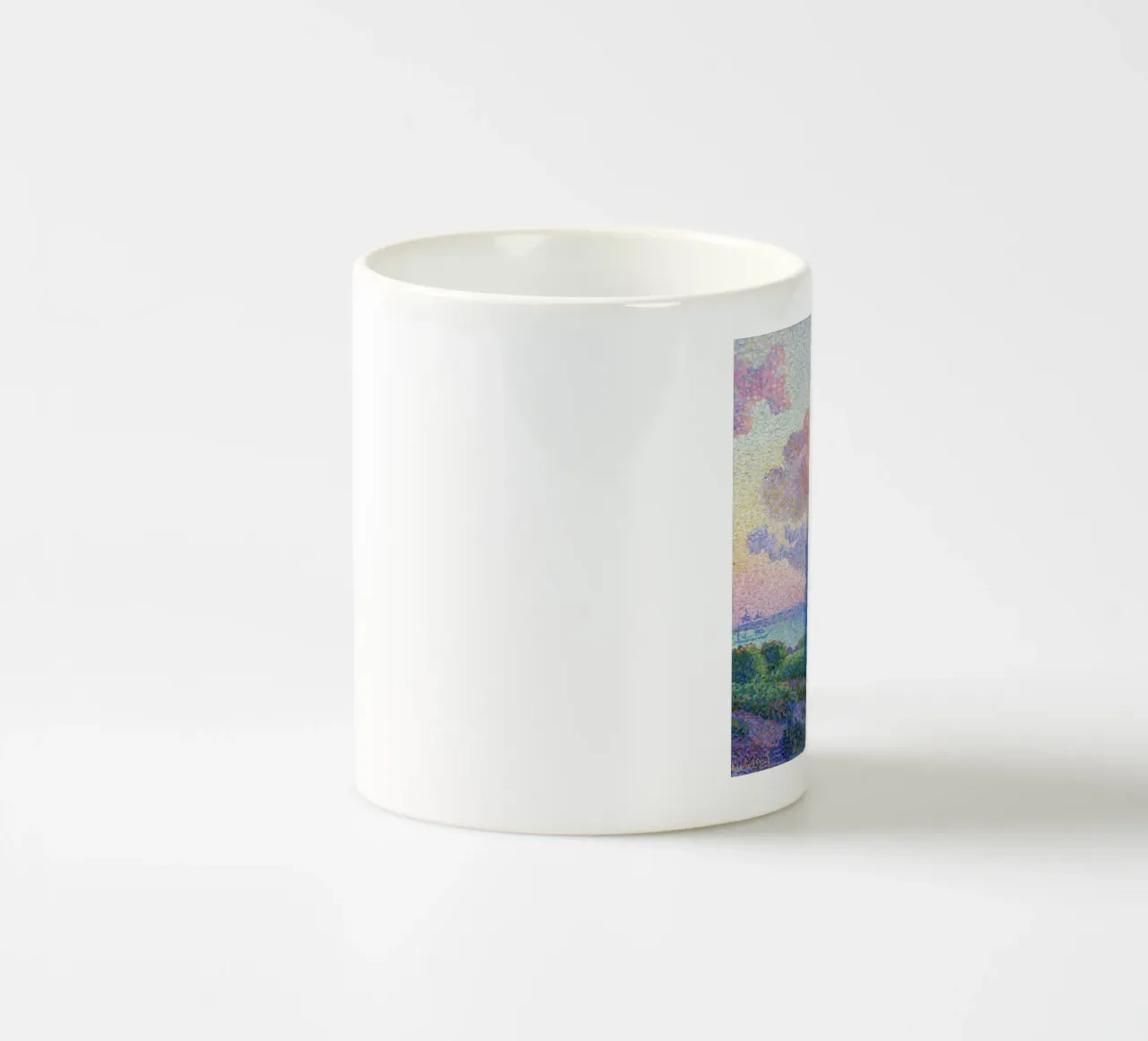 Henri-Edmond Cross - La nuvola rosa (1896) tazza in ceramica da Venus Art