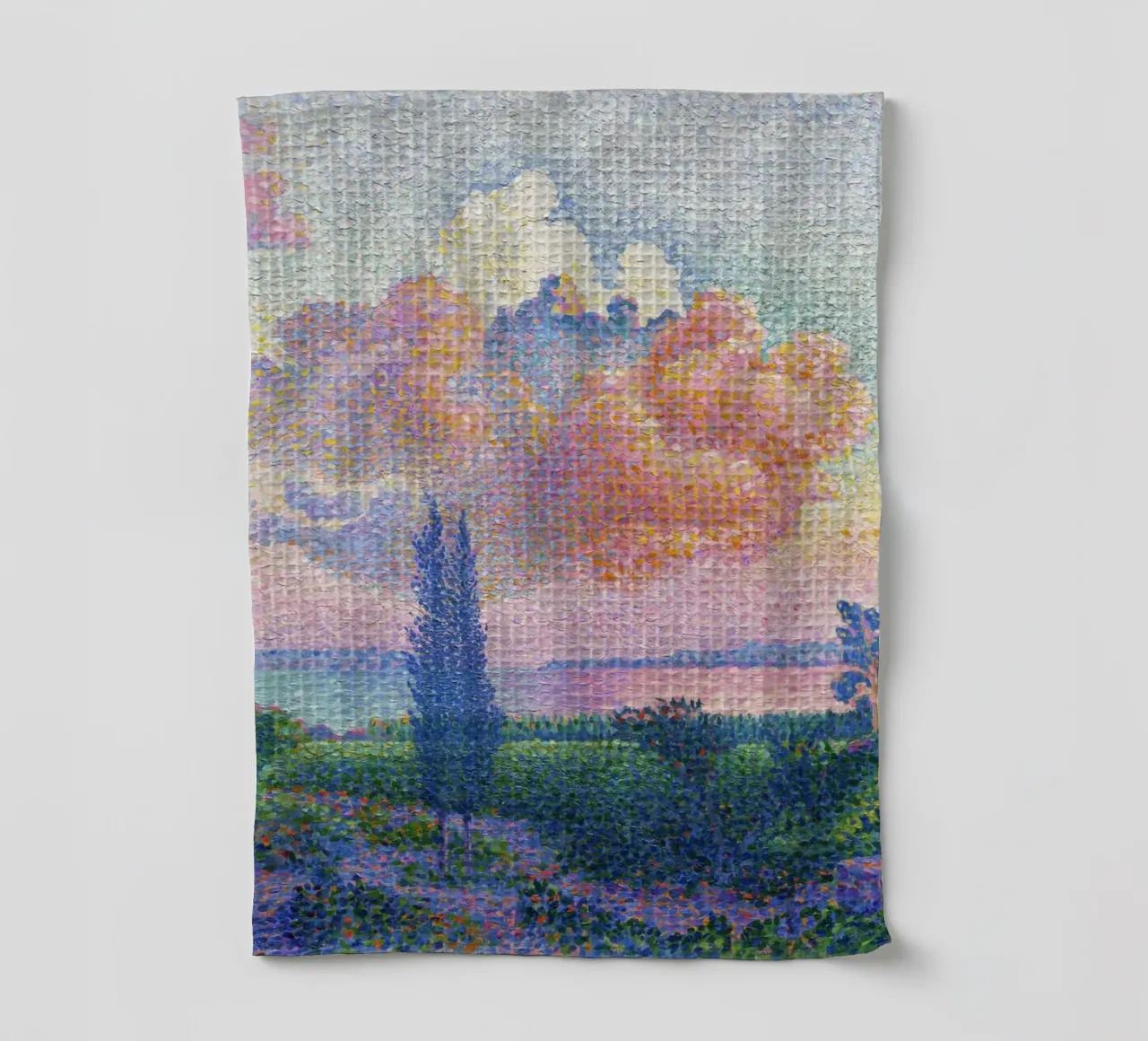 Henri-Edmond Cross – The Pink Cloud (Le Nuage Rose) (1896) tea towel by Venus Art