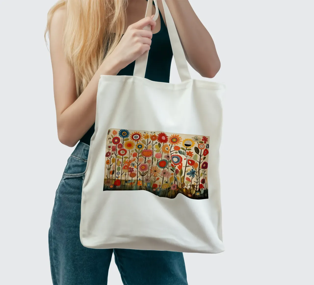 Un'esplosione di fiori borsa in juta da Imagine