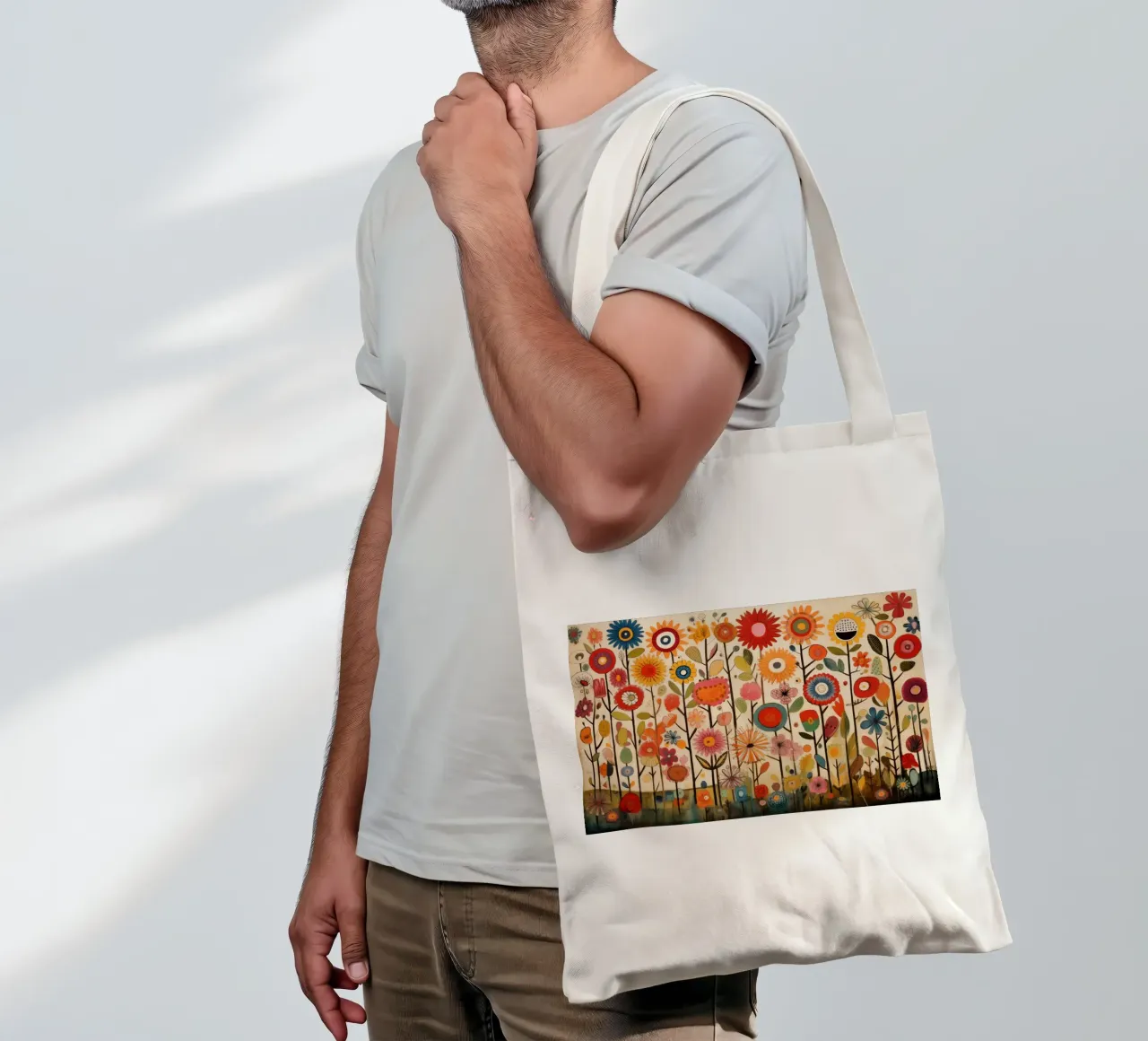 Un'esplosione di fiori borsa in juta da Imagine