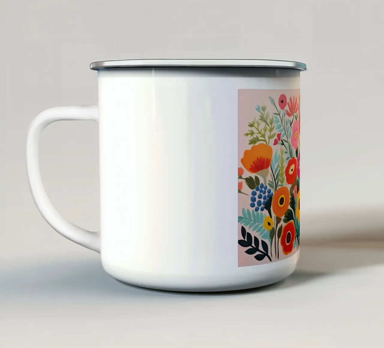 Fiori colorati tazza in smalto da Imagine