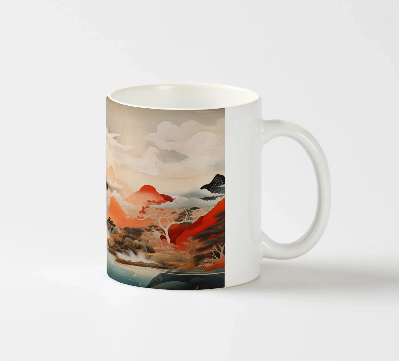 Abstract Japans landschap keramische mok van Imagine