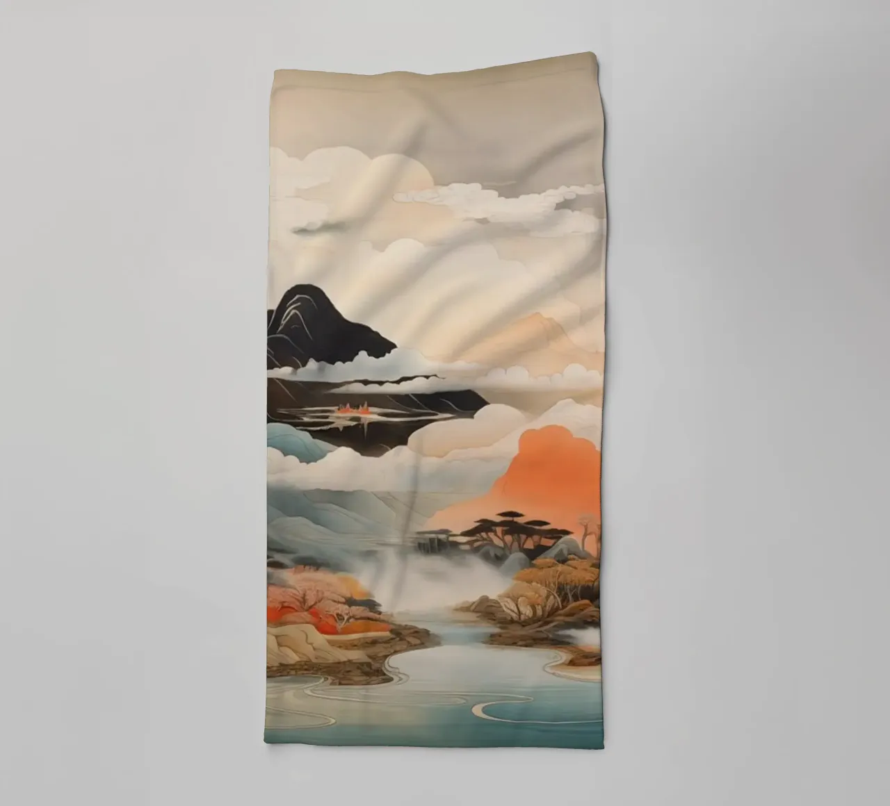 Abstrakte japanische Landschaft Handtuch von Imagine