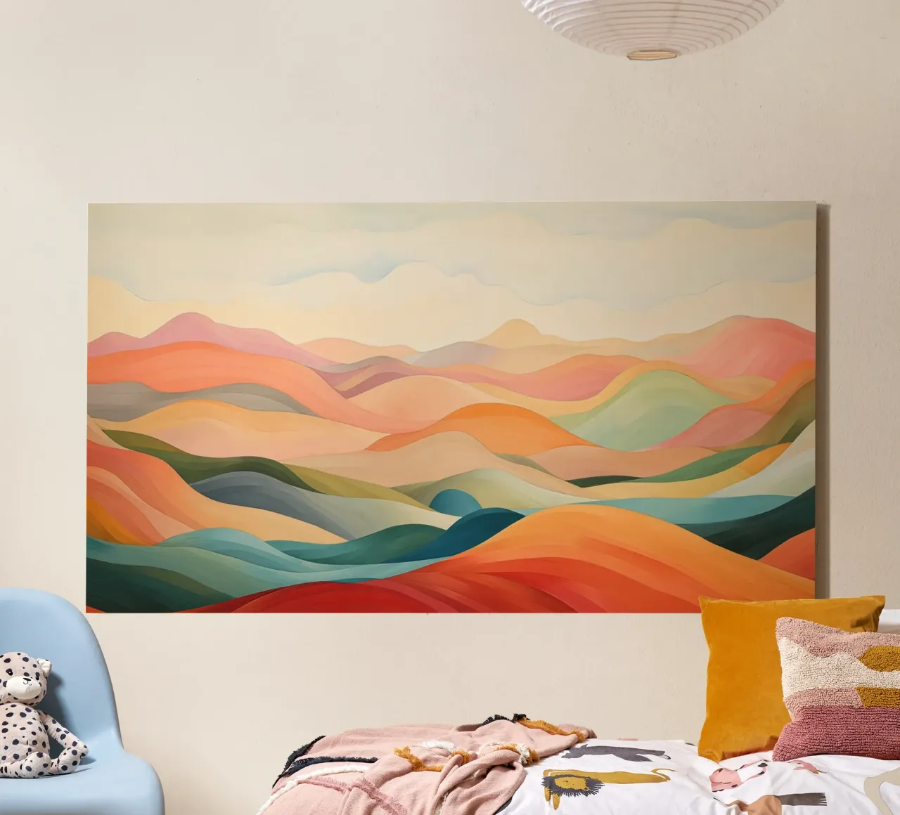 Abstract landschap canvas met Baklijst van Imagine