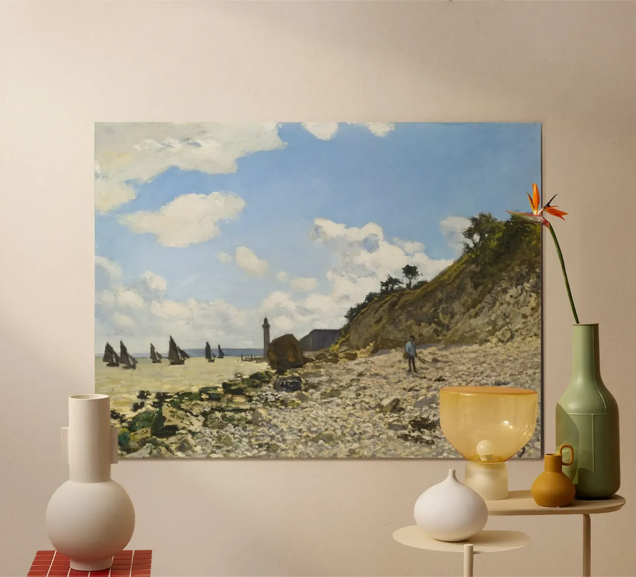 Claude Monet – The Beach at Honfleur (1864–1866) carta hahnemühle da Monet Art Prints
