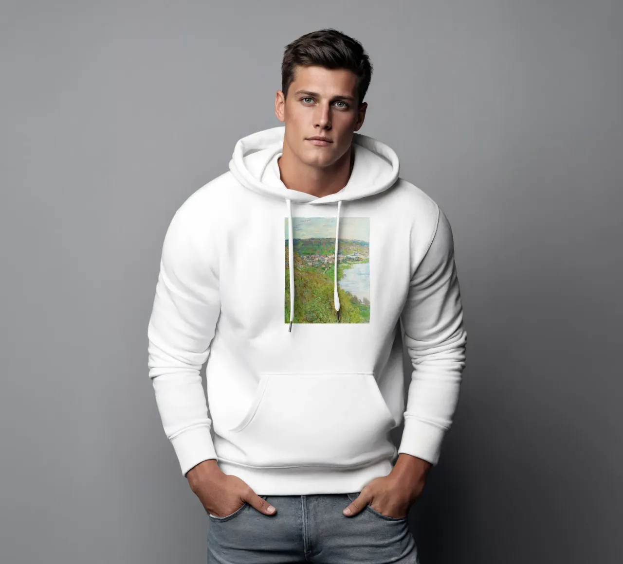 Claude Monet's View of Vétheuil (1880) hoodie by Monet Art Prints