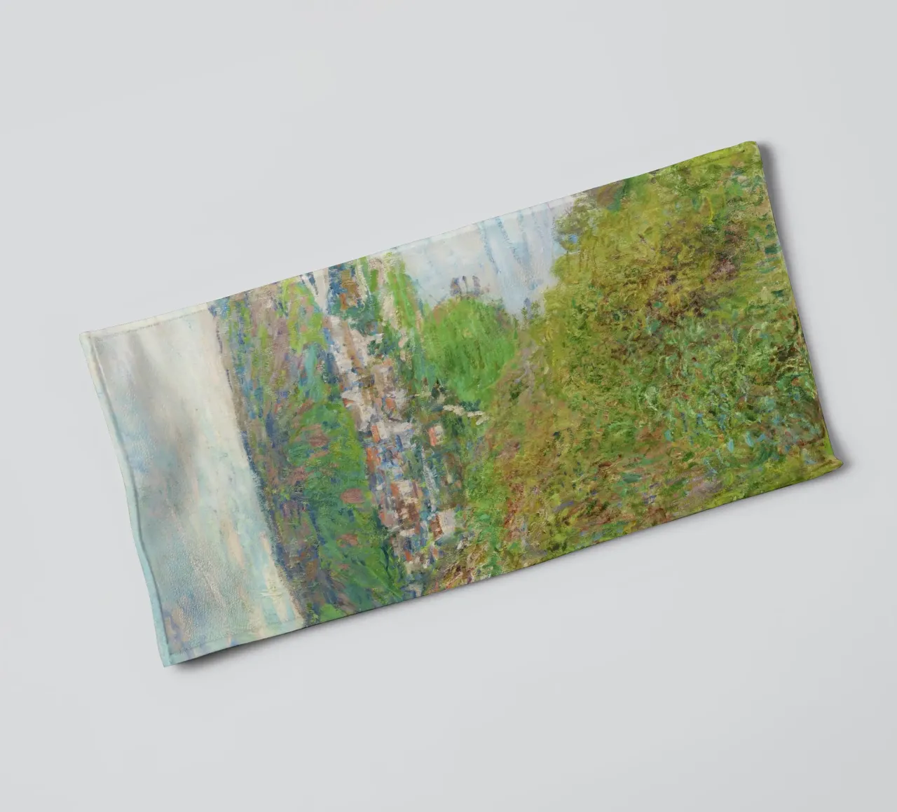 Claude Monet's View of Vétheuil (1880) towel by Monet Art Prints