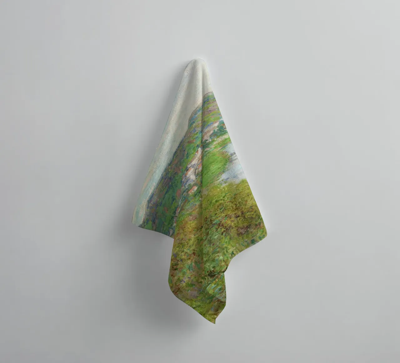 Claude Monet's View of Vétheuil (1880) towel by Monet Art Prints