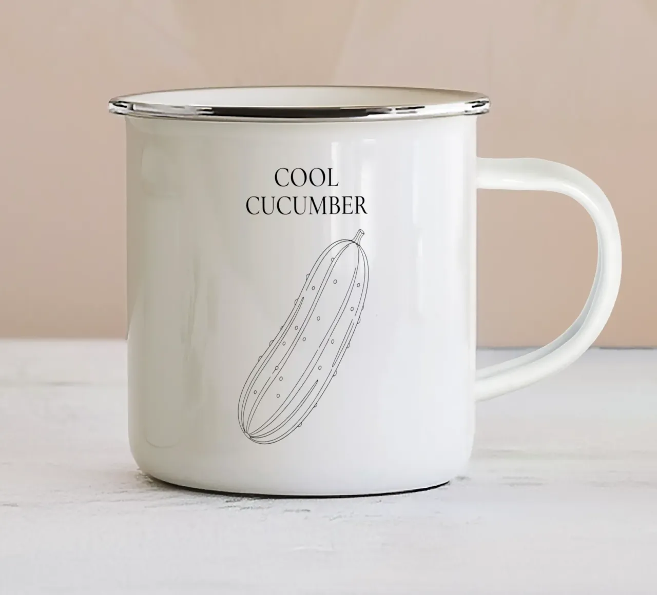 Cool Cucumber emaille mok van FruityNoodly
