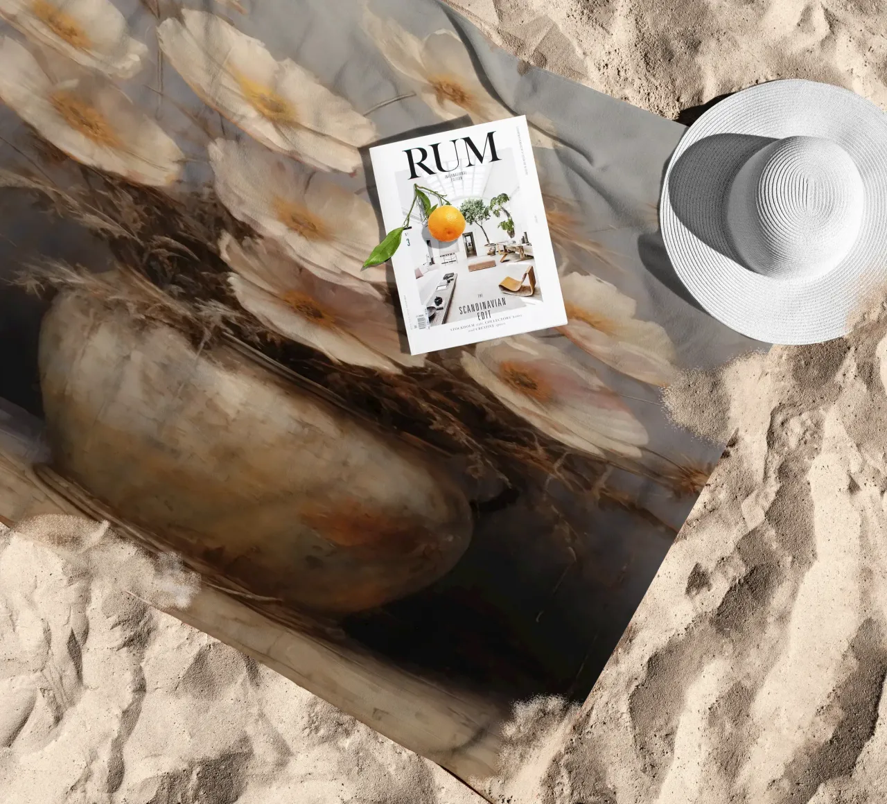 Una vita tranquilla con i fiori telo mare da Imagine