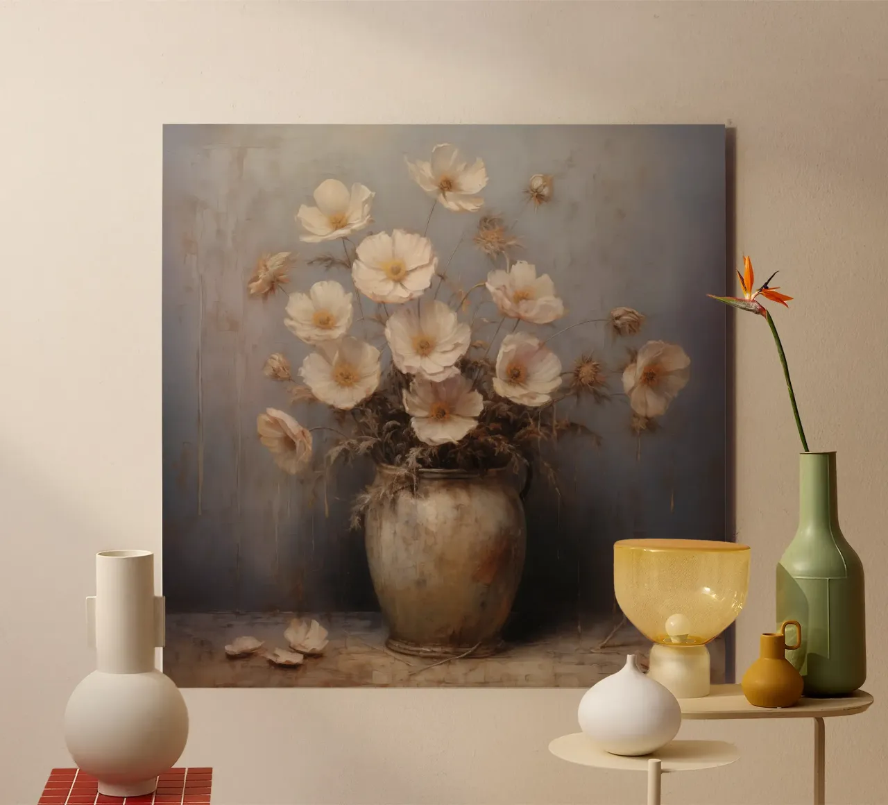 Una vita tranquilla con i fiori alluminio dibond da Imagine