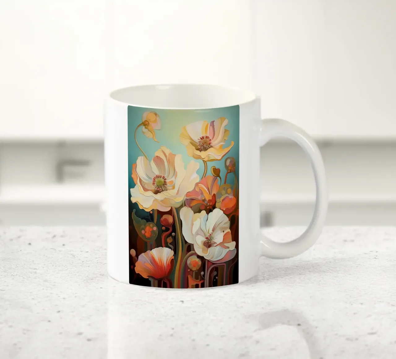 Fiori astratti tazza in ceramica da Imagine