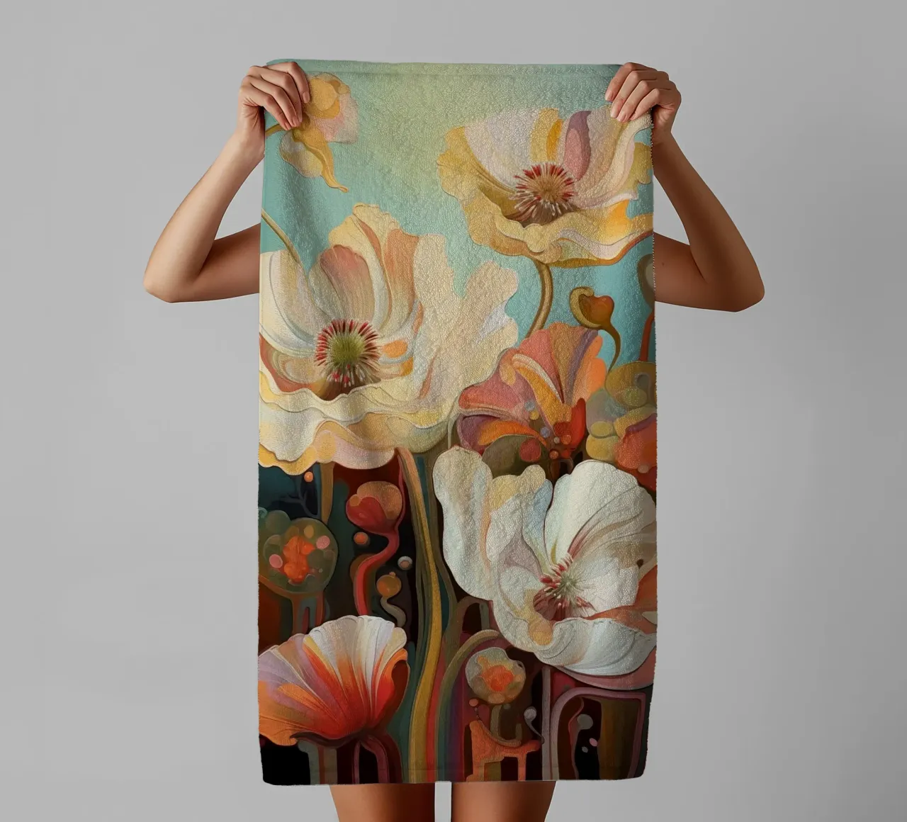 Fiori astratti asciugamano da bagno da Imagine