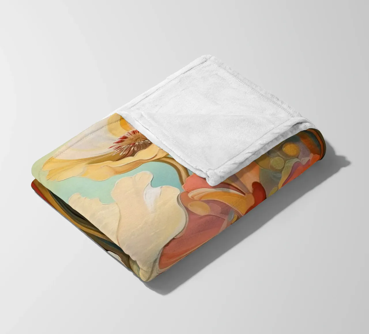 Abstrakte Blumen Fleecedecke von Imagine