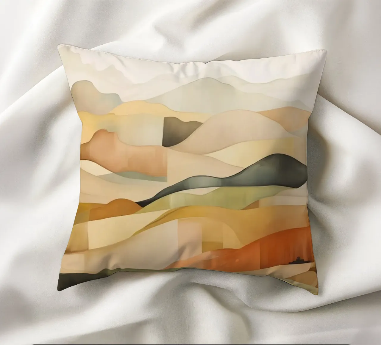Abstract landscape decorative cushion by Imagine