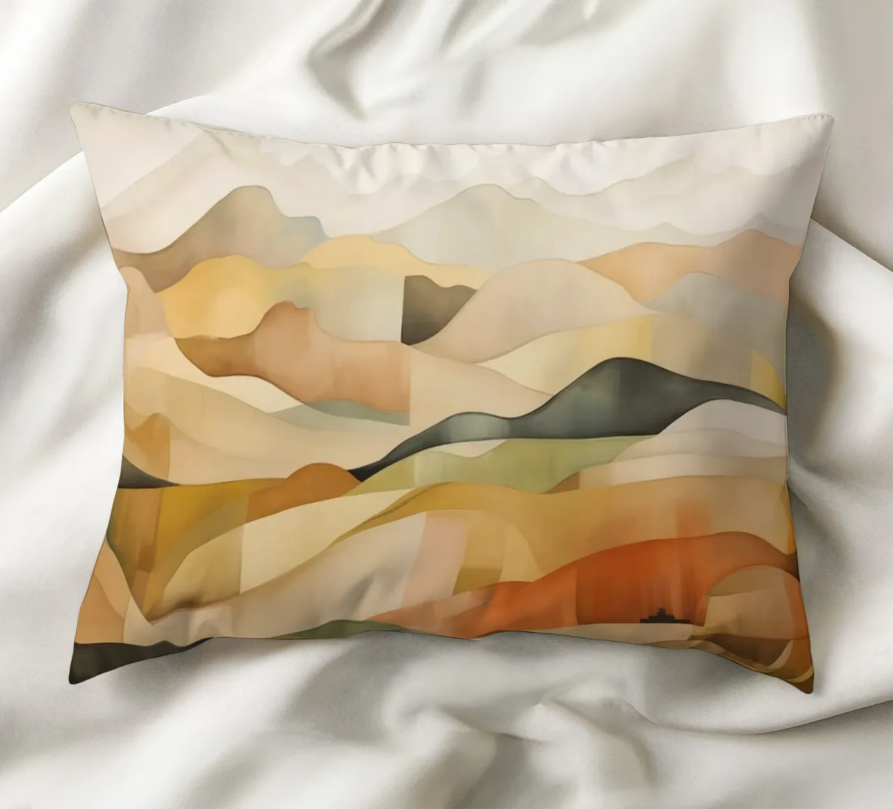 Abstract landscape decorative cushion by Imagine