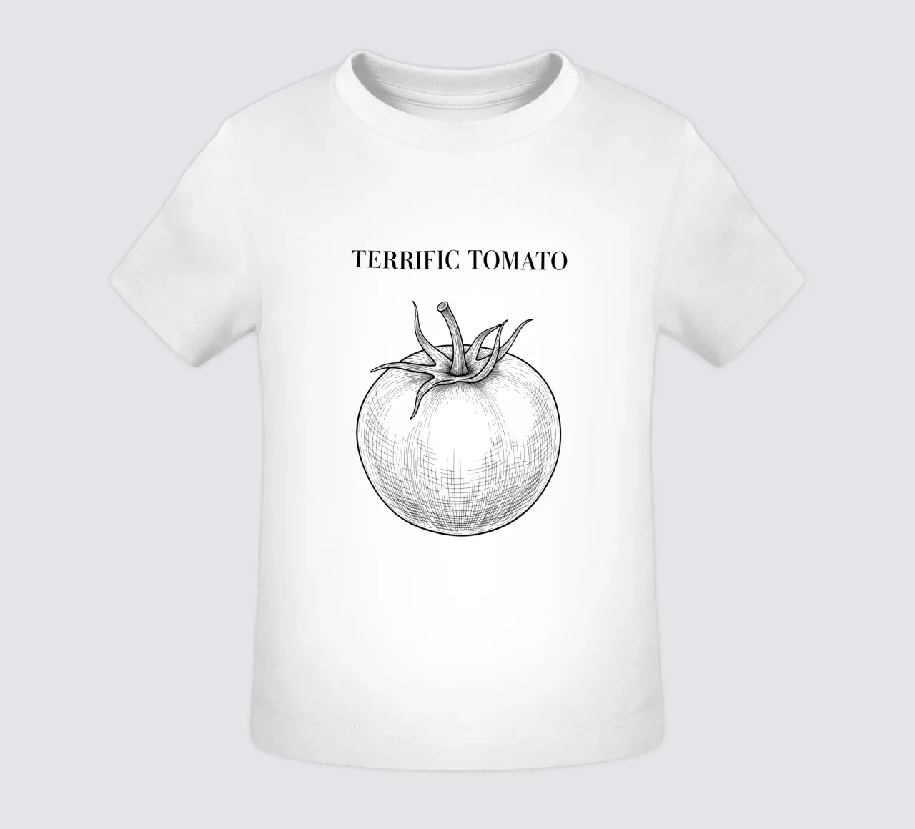 The Quiet Radiance of Red: A Terrific Tomato's Soul maglietta neonato da FruityNoodly