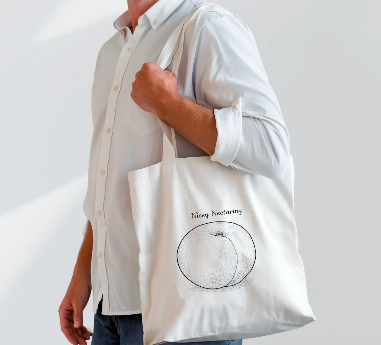 Nicey Nectariny: Existential Fruit borsa in juta da FruityNoodly