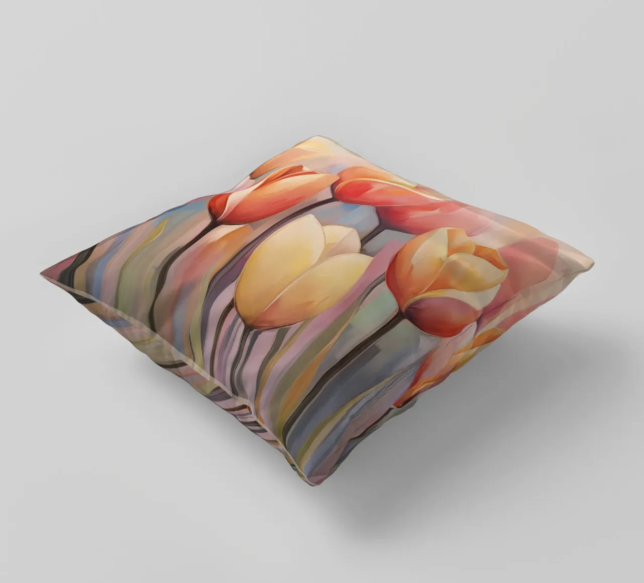 Coloured tulips decorative cushion by Imagine