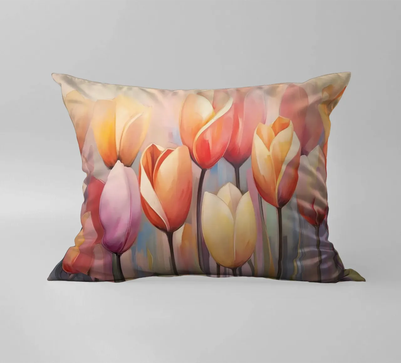 Coloured tulips decorative cushion by Imagine