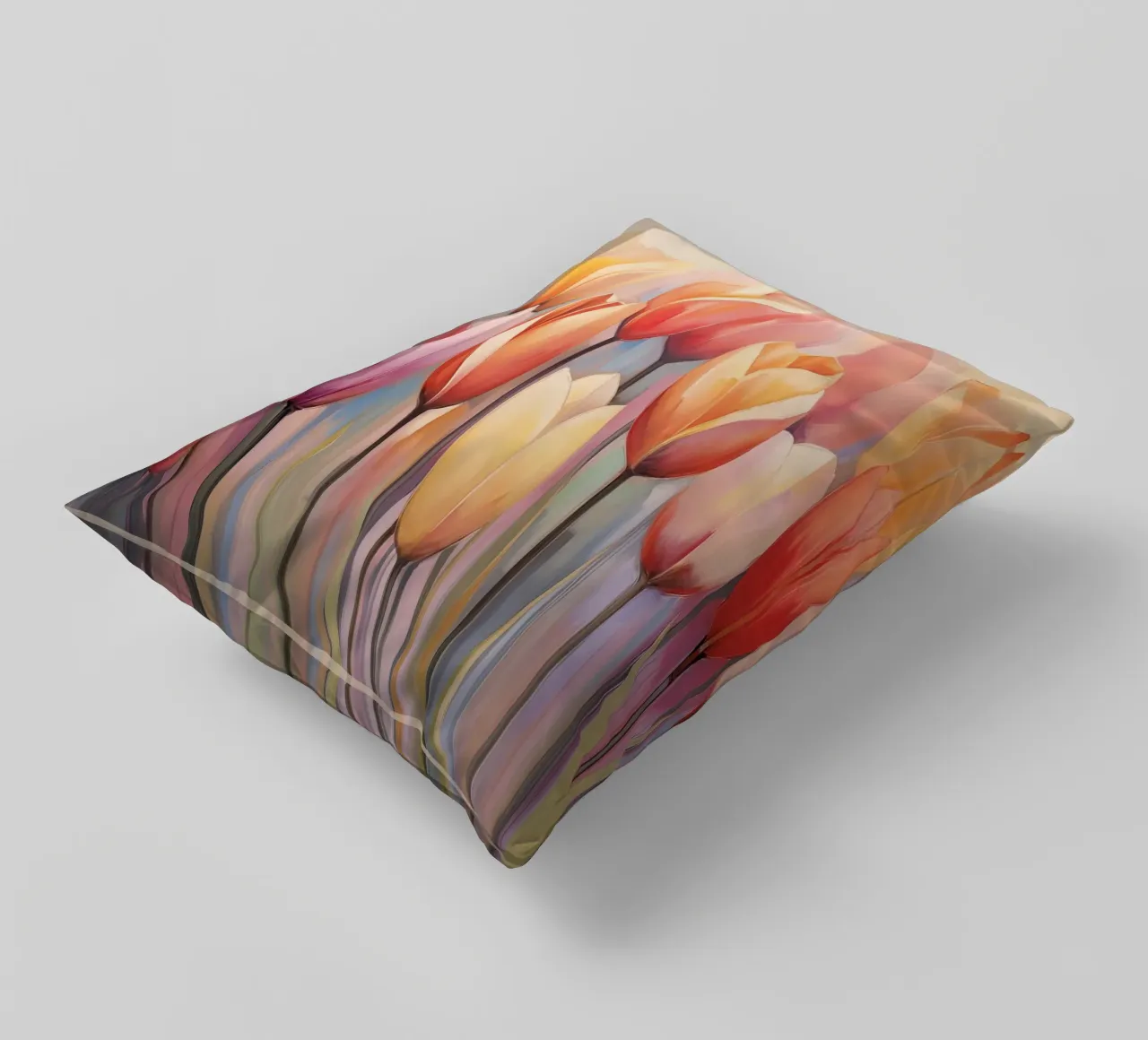 Coloured tulips decorative cushion by Imagine