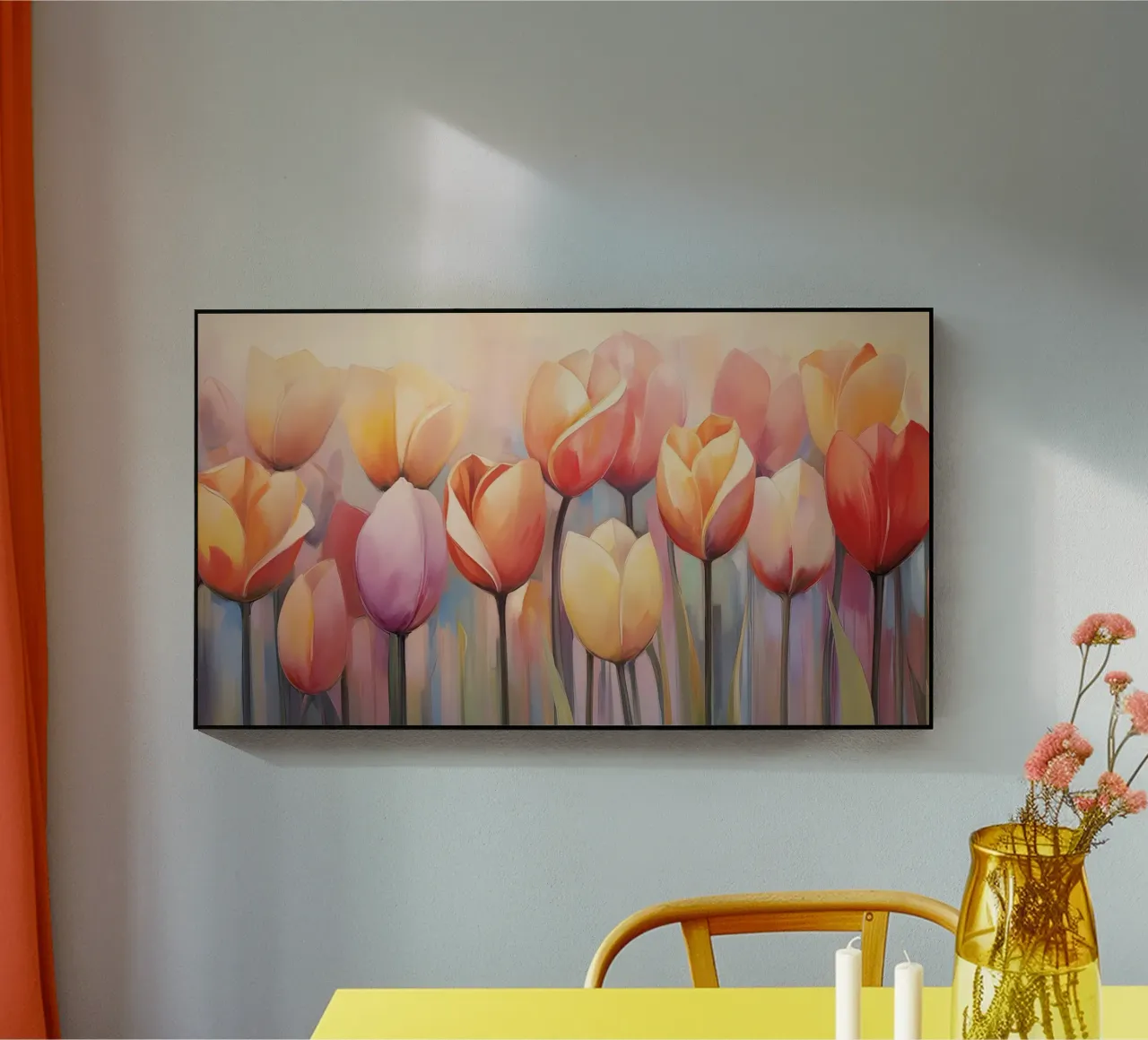 Coloured tulips acrylic glass by Imagine