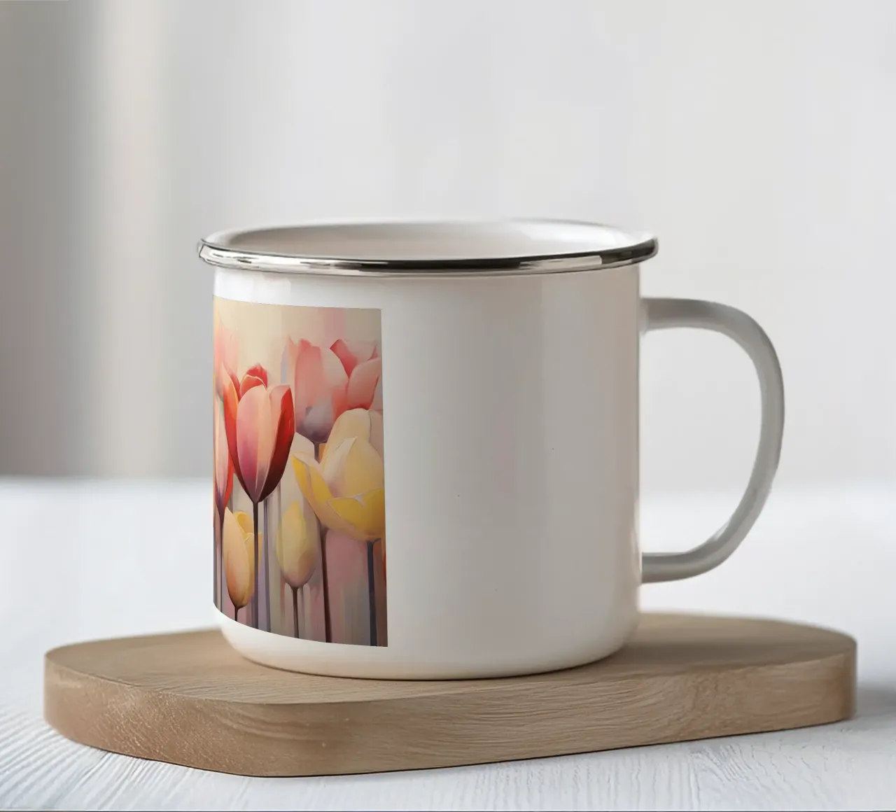 Tulipani rossi e gialli tazza in smalto da Imagine