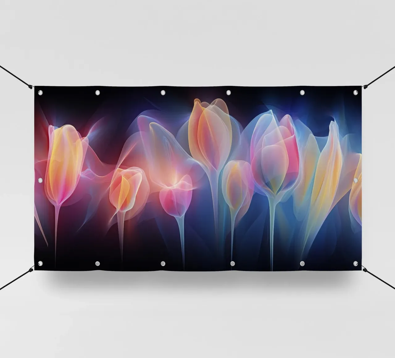 Tulipani al neon telo in pvc da Imagine