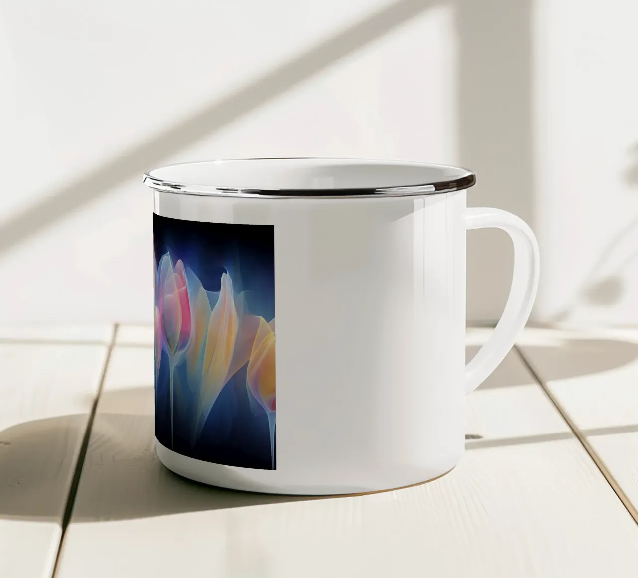 Tulipani al neon tazza in smalto da Imagine