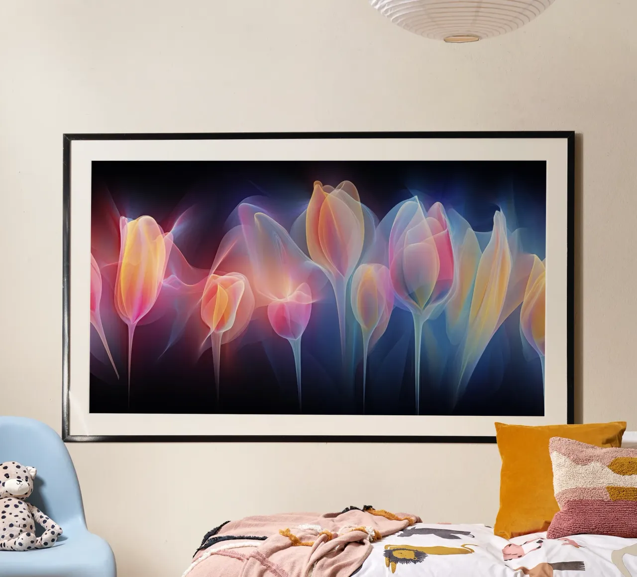 Tulipani al neon carta hahnemühle da Imagine