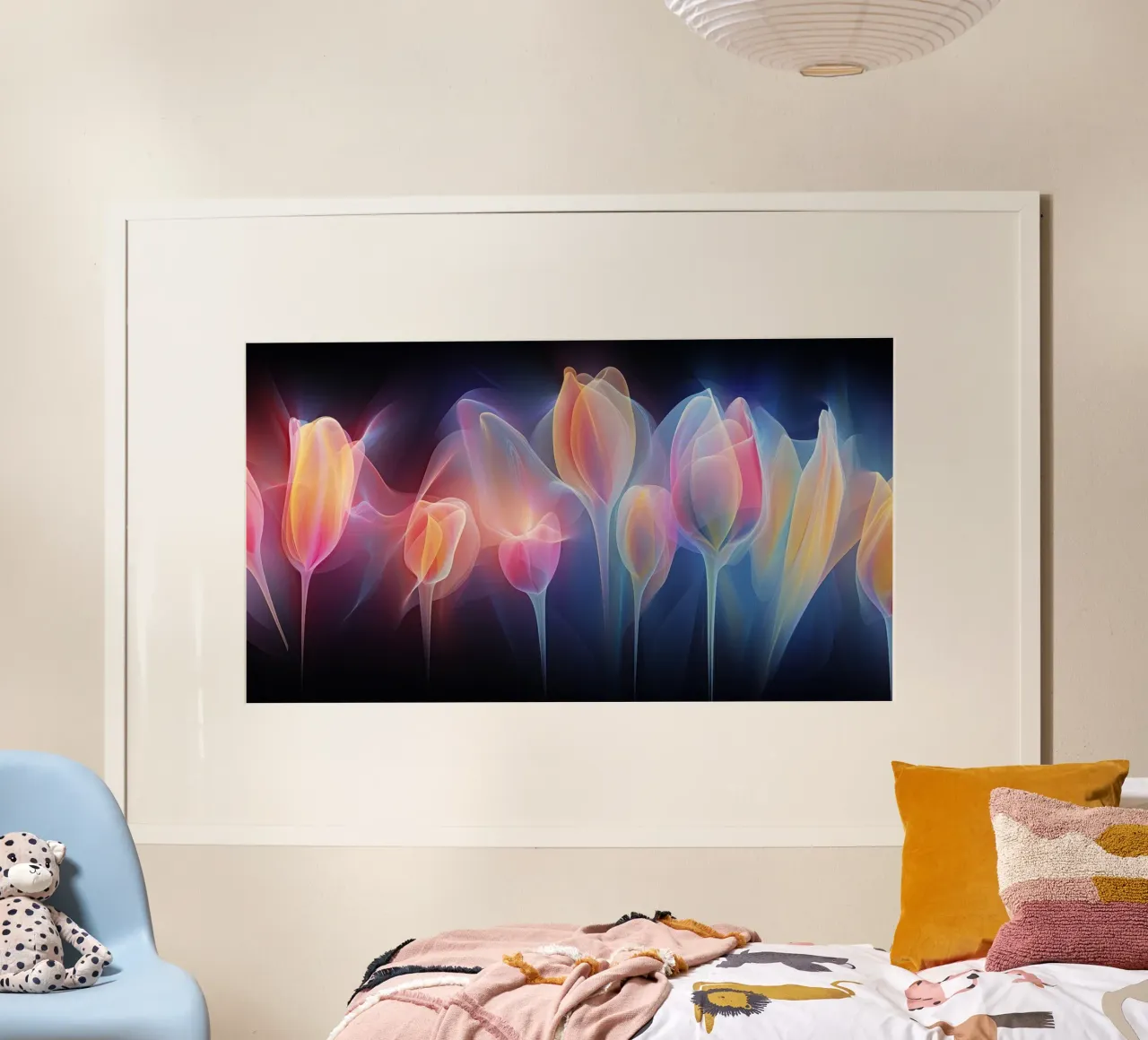 Tulipani al neon carta hahnemühle da Imagine