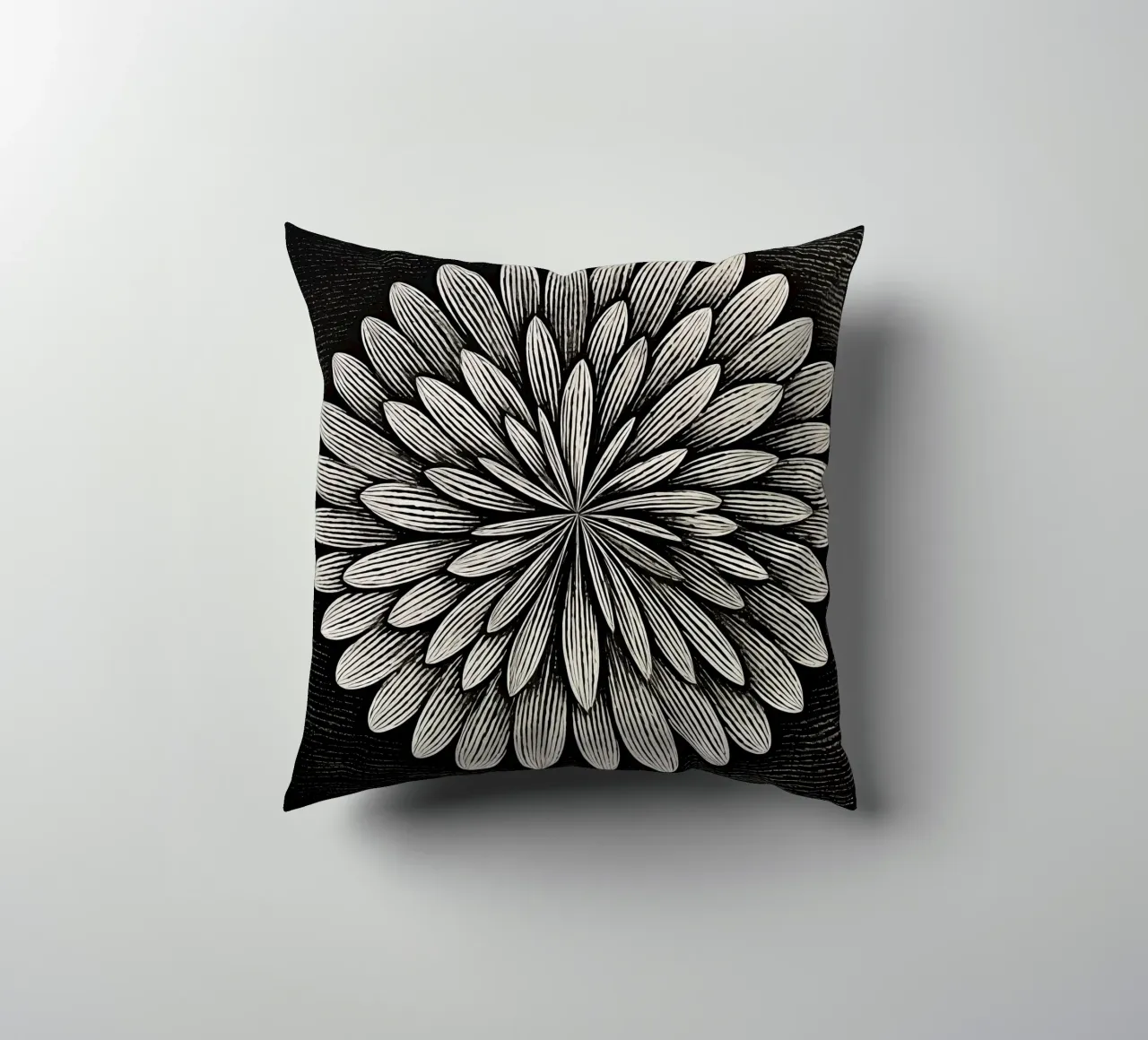 Fiore in bianco e nero cuscino da Imagine