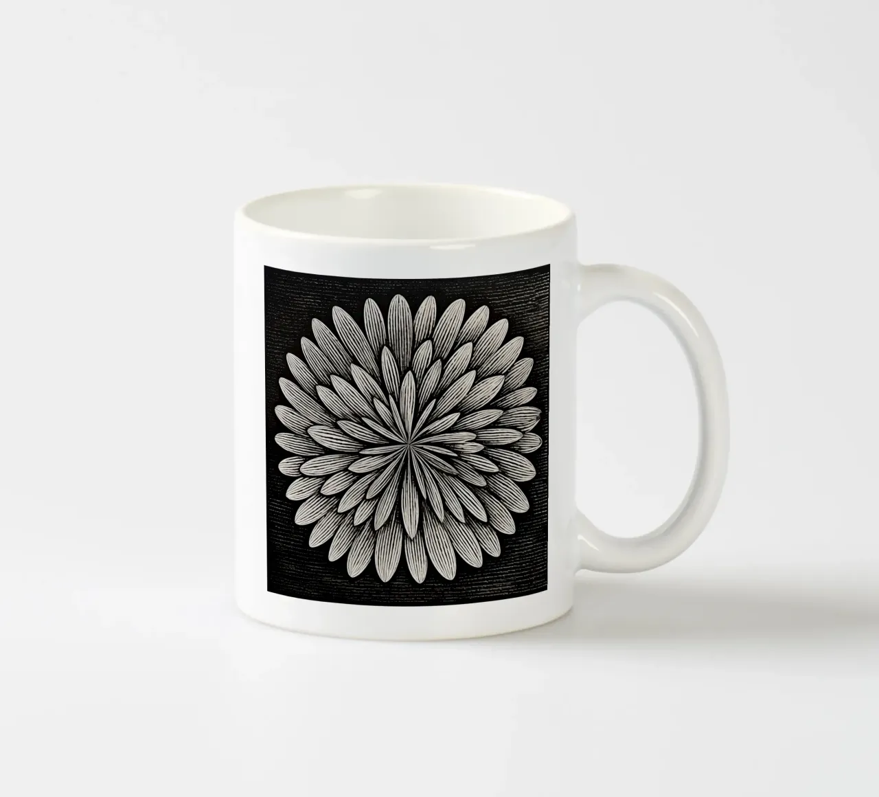 Fiore in bianco e nero tazza in ceramica da Imagine