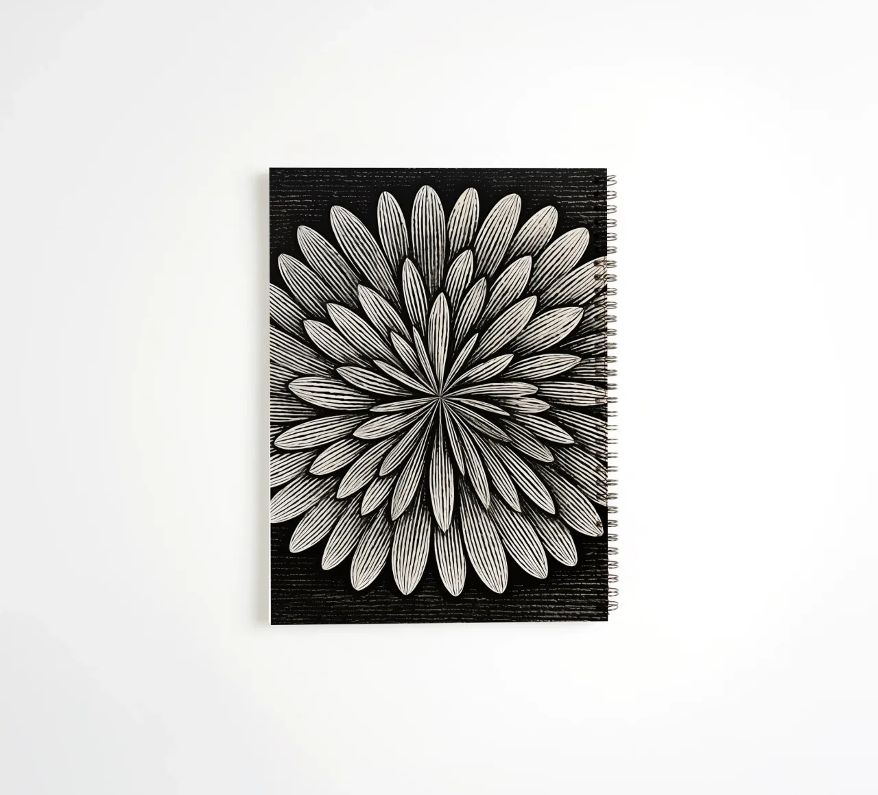 Fiore in bianco e nero diario ad anelli da Imagine