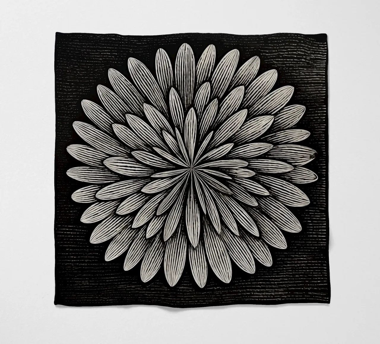 Fiore in bianco e nero coperta in pile da Imagine