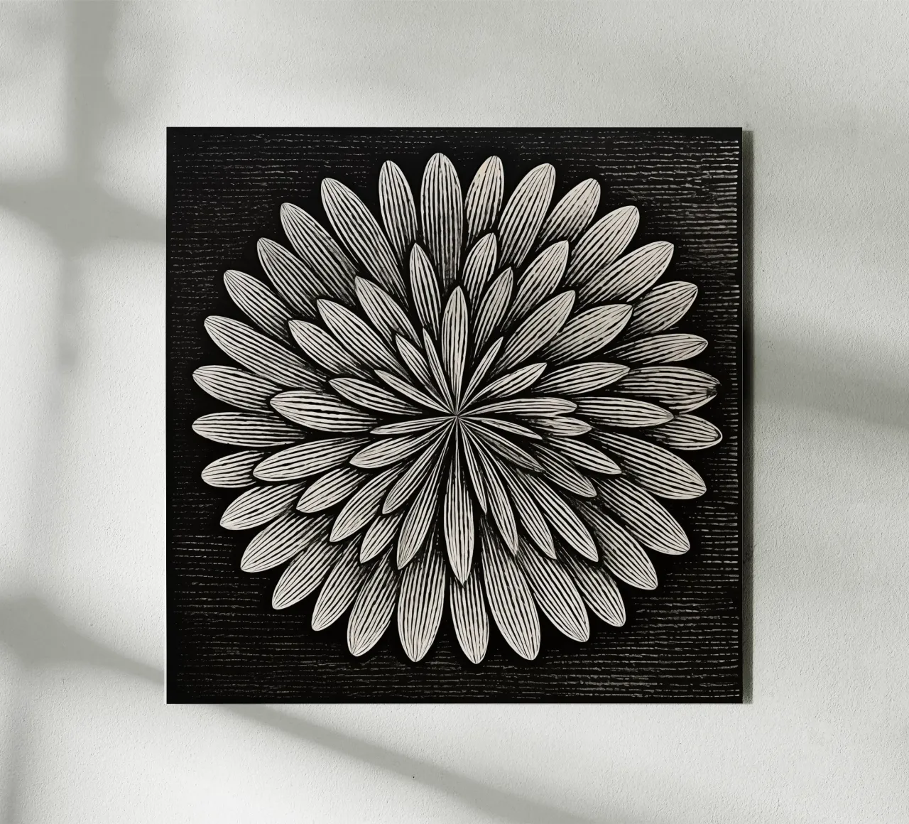 Fiore in bianco e nero alluminio dibond da Imagine