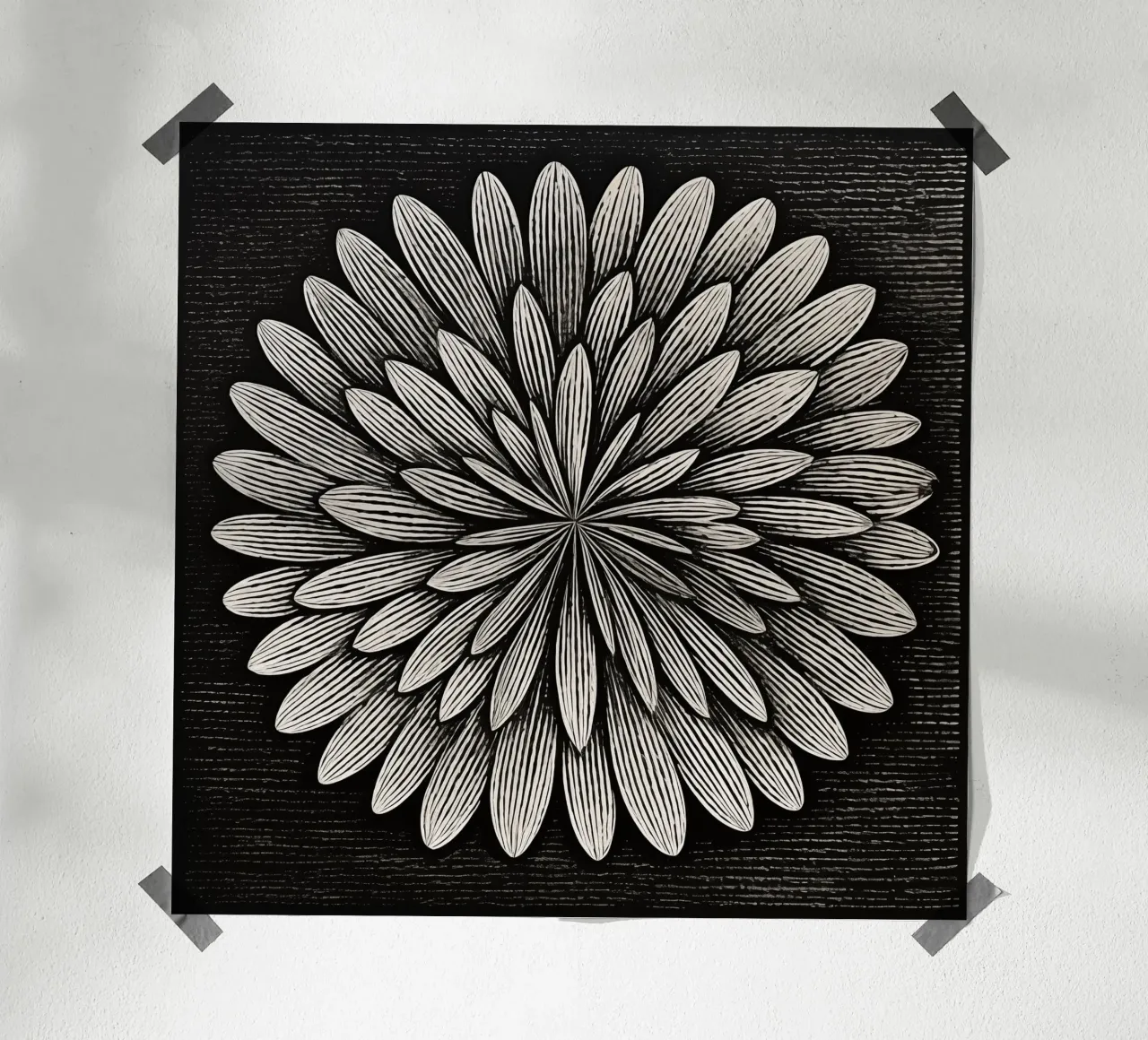 Fiore in bianco e nero carta hahnemühle da Imagine