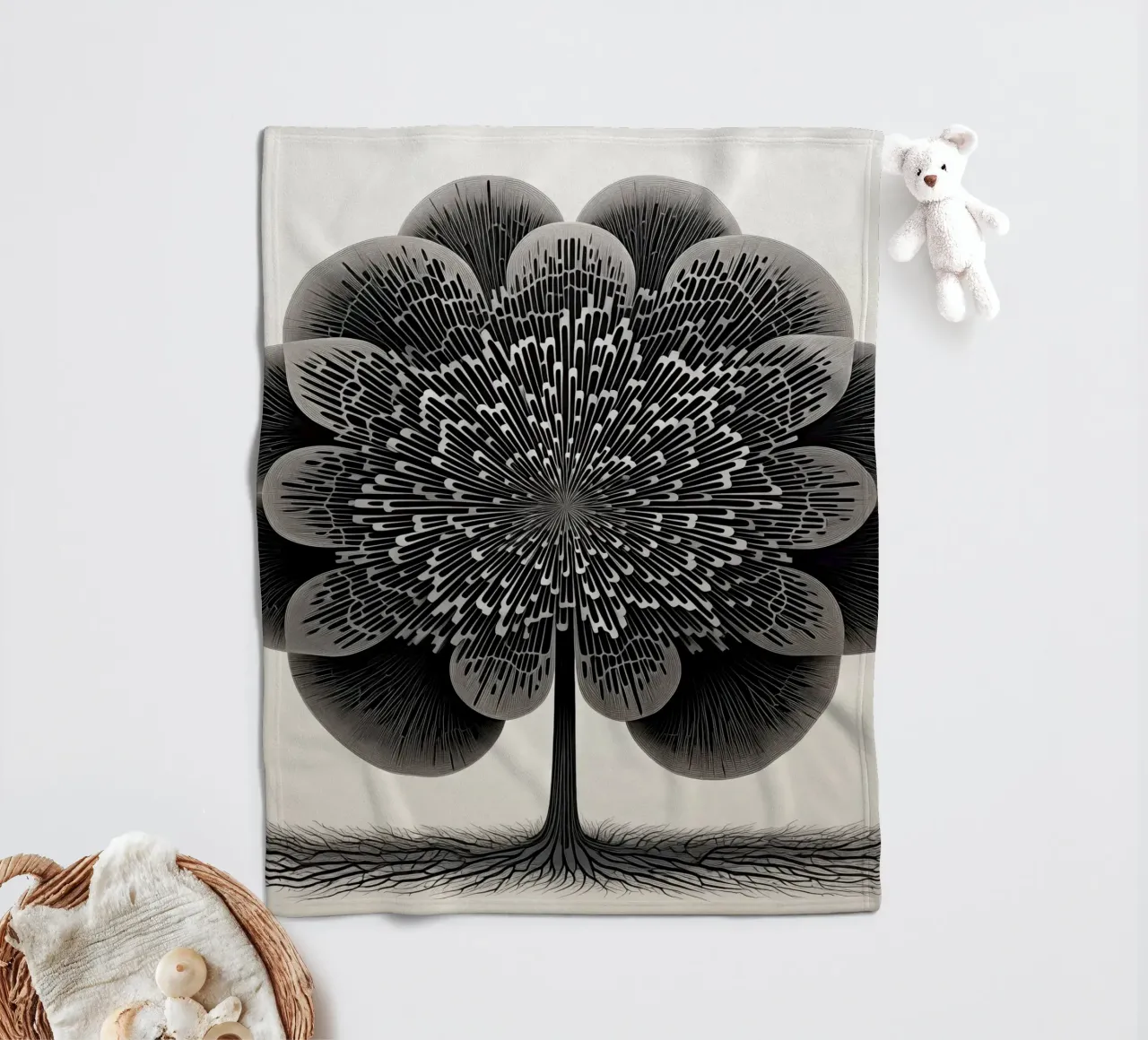 Albero astratto coperta in pile da Imagine