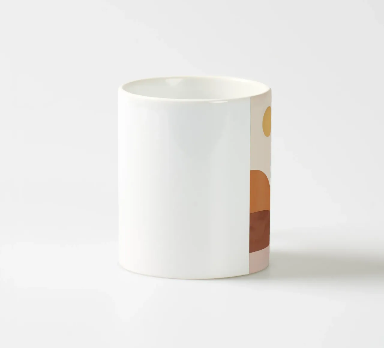Boho Lemon Plant in Vase with Abstract Mountain Moon Art ceramic mug by Gentle Echoes Art