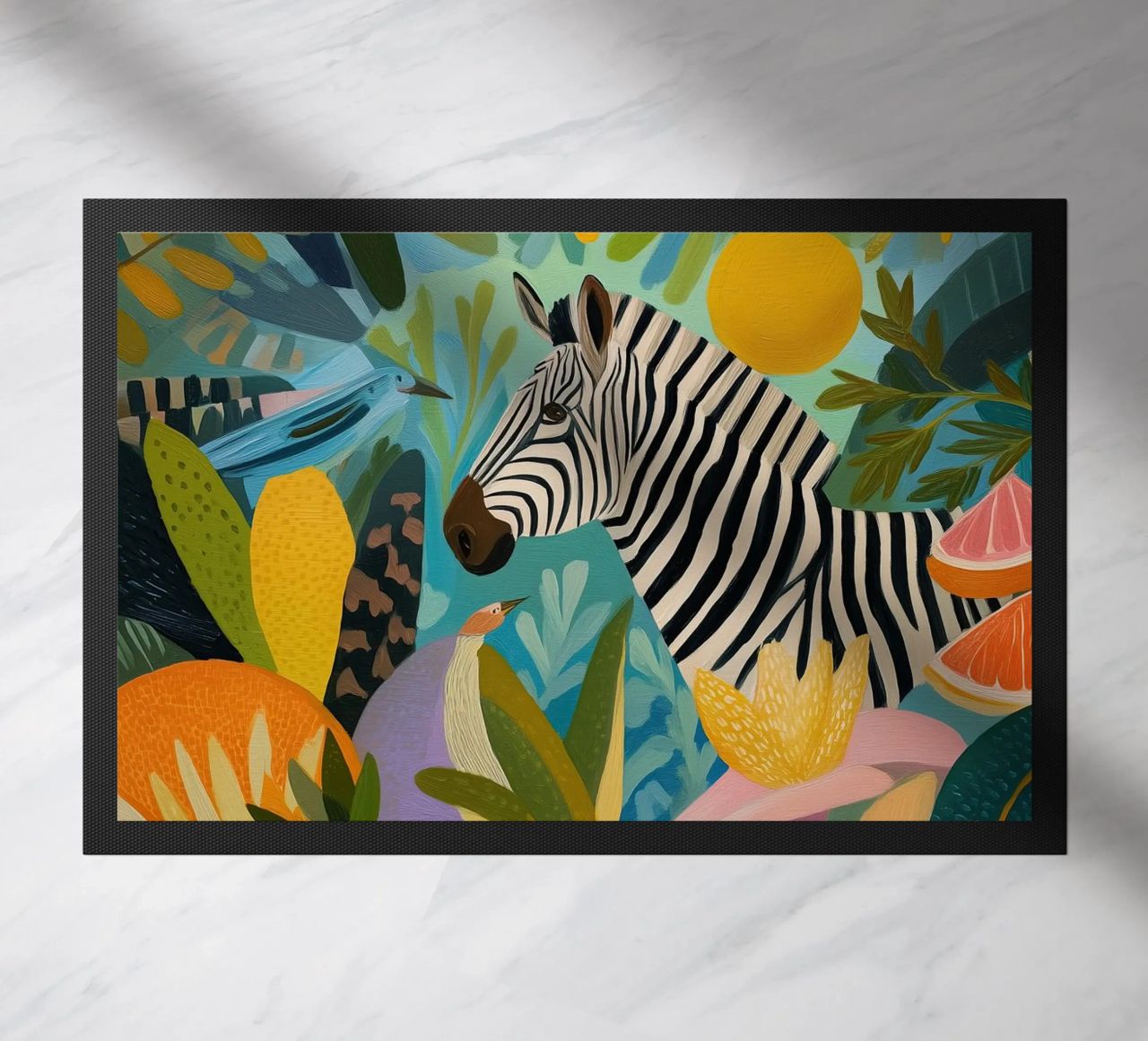 Zebra Paradise | Pittura naïf zerbino da Autofocus