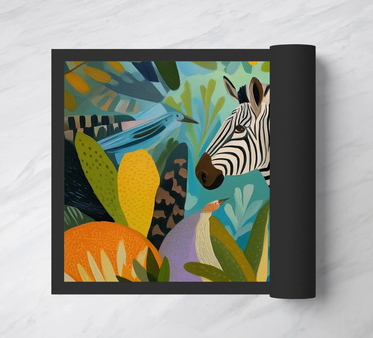 Zebra Paradise | Pittura naïf zerbino da Autofocus