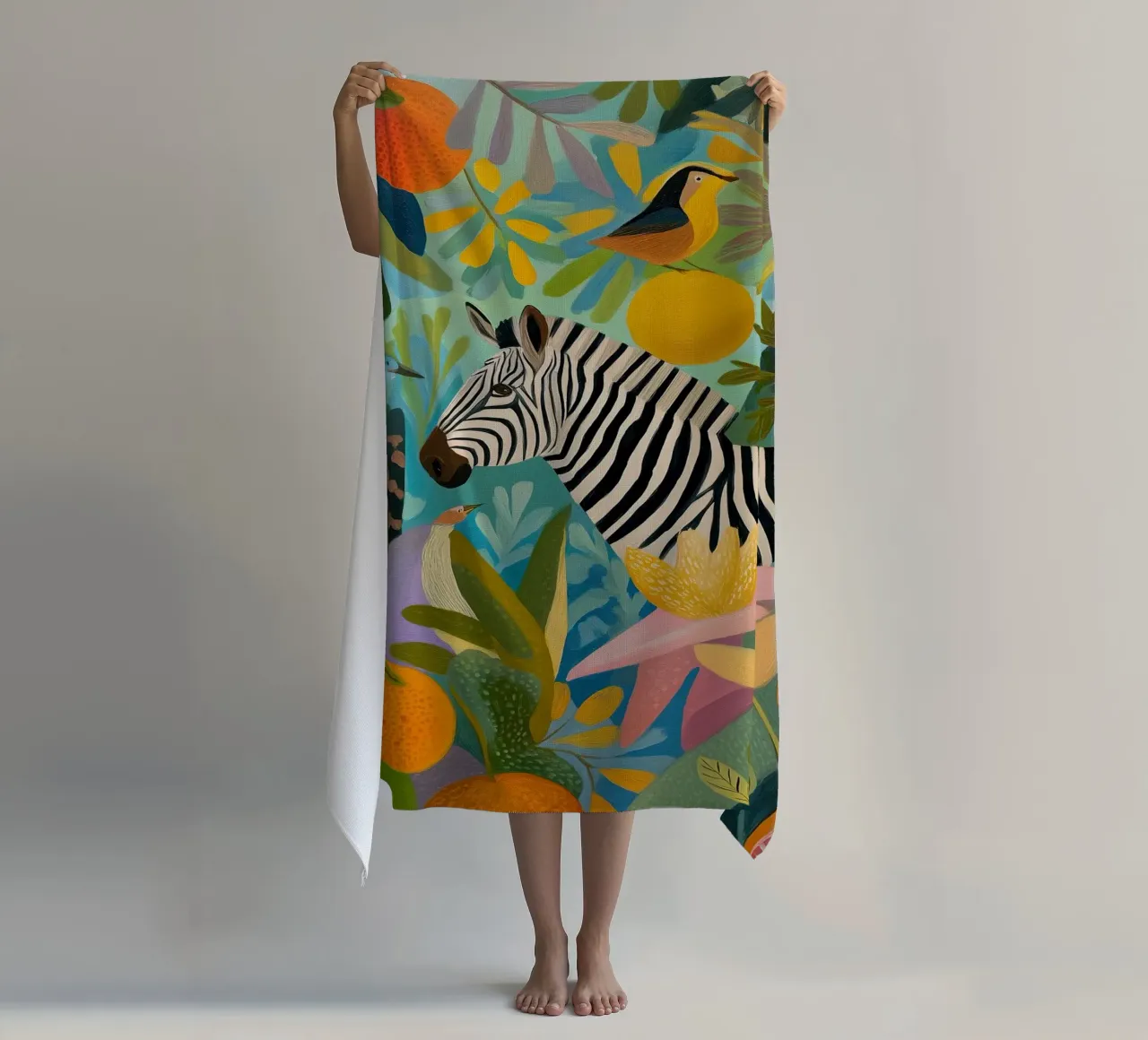 Zebra Paradise | Pittura naïf telo mare da Autofocus