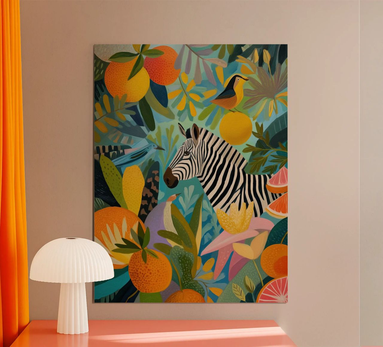 Zebra Paradise | Pittura naïf poster da Autofocus